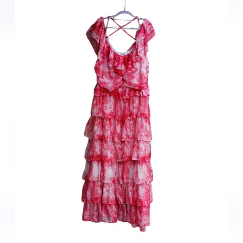 L'ATISTE Pink Ruffled Dress SZ 3X